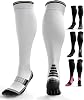 Compression Socks for Women & Men (20-30 mmHg) Knee-High Flight Socks, Graduated Ankle and Calf Support for Travel, Running - Seamless Toe, Padded Heel and Sole