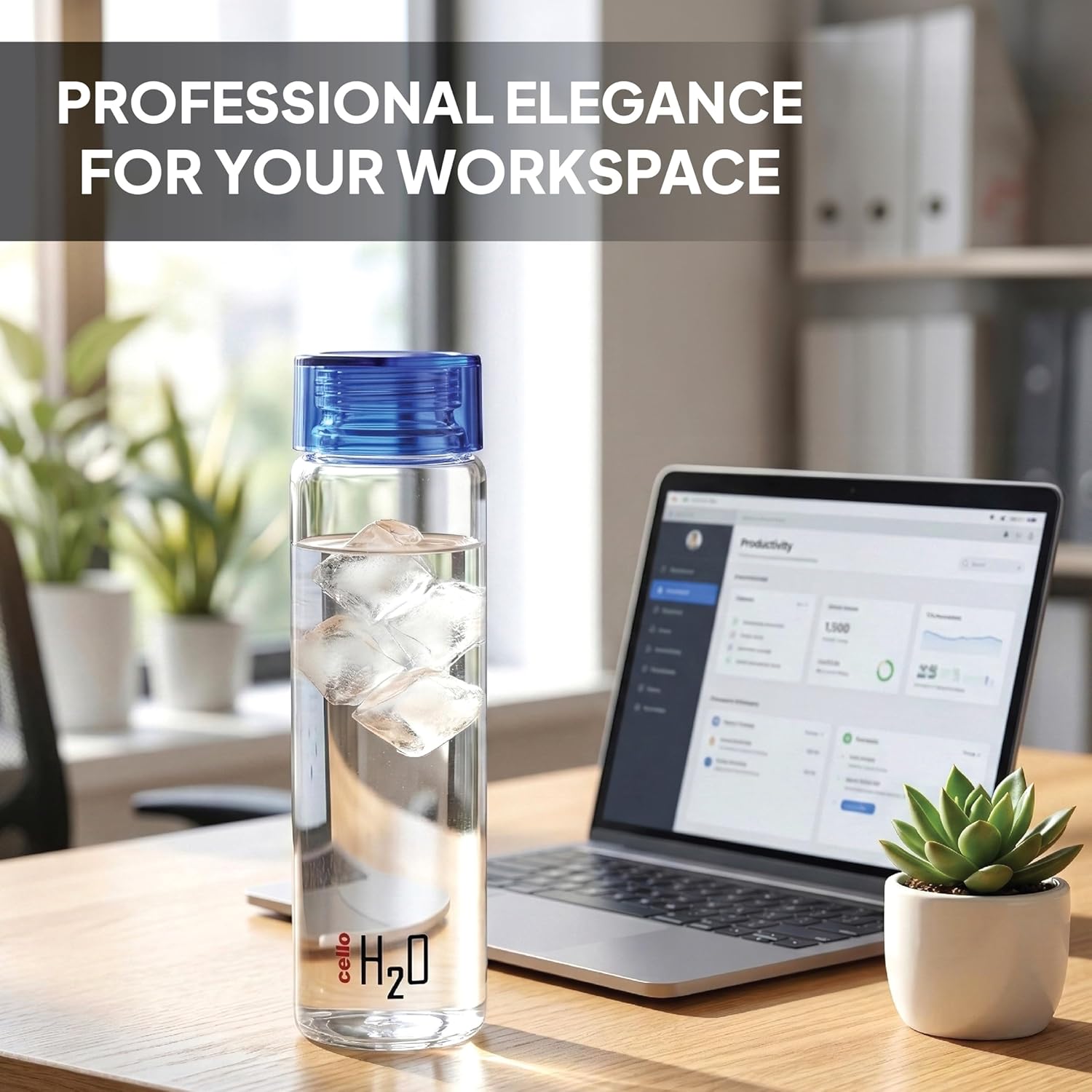 CELLO H2O Glass Water Bottle Set of 3 Pcs for Office & Daily Use 920 ml, Blue | Durable Freezable & Fridge Safe, Leakproof Wide Mouth Leadfree Toughened Glass Water Bottle For Kitchen & Travel