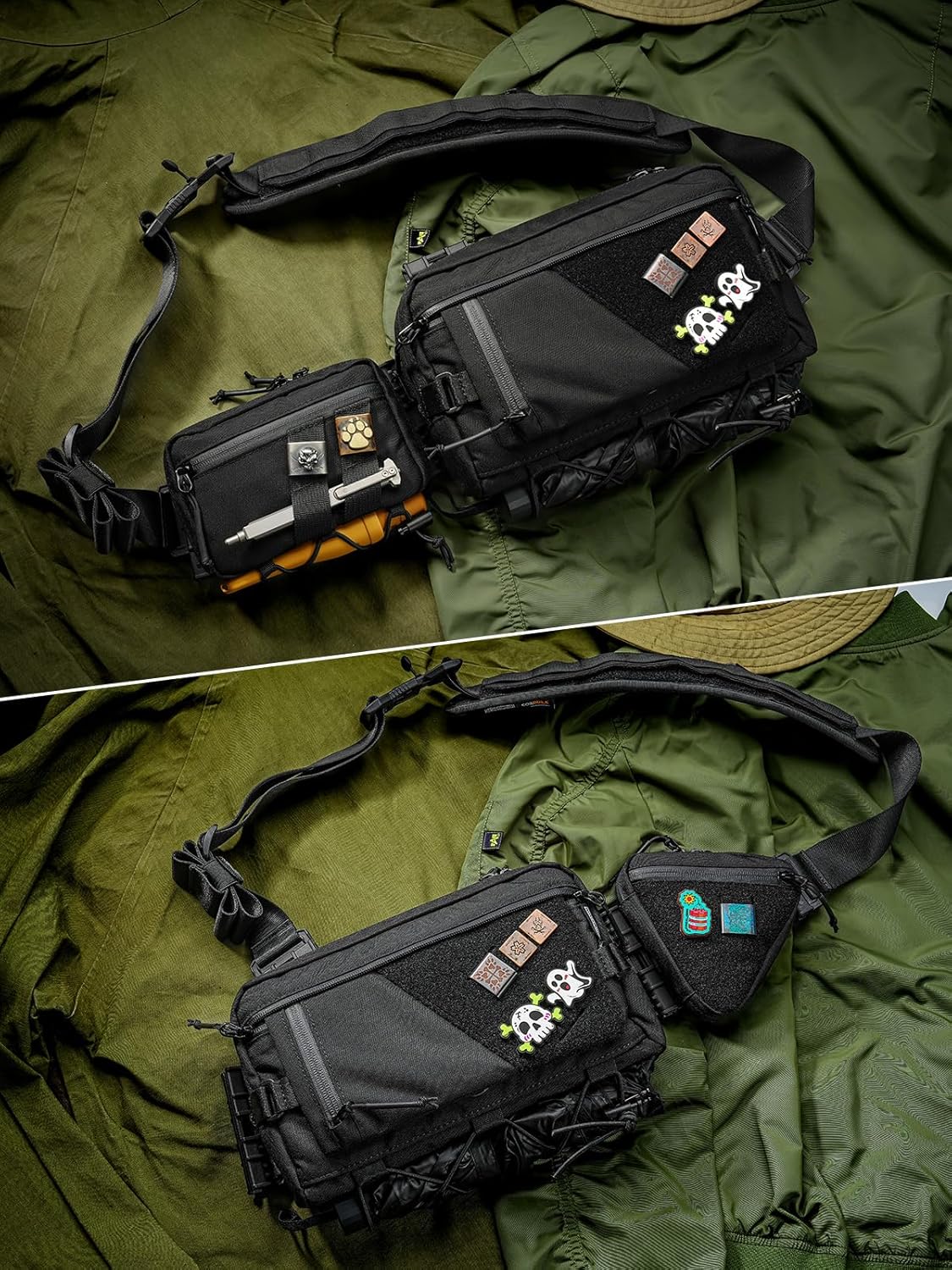 TACTICAL_GEEK Cache L6 EDC Modular Sling Bag, Lightweight Crossbody Shoulder Bag, Travel Chest Bag, Shoulder Daypack for Everyday Carry, Casual Travel, Hiking, and Outdoor Sports （Black） - Image 7