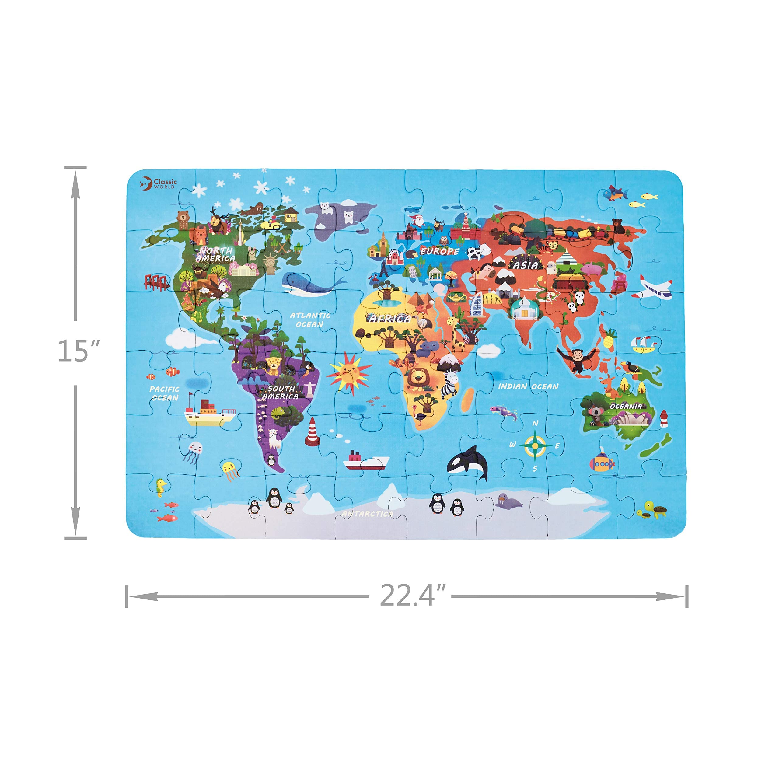 Amazon | Classic World クラシックワールド ジグソーパズル 世界地図