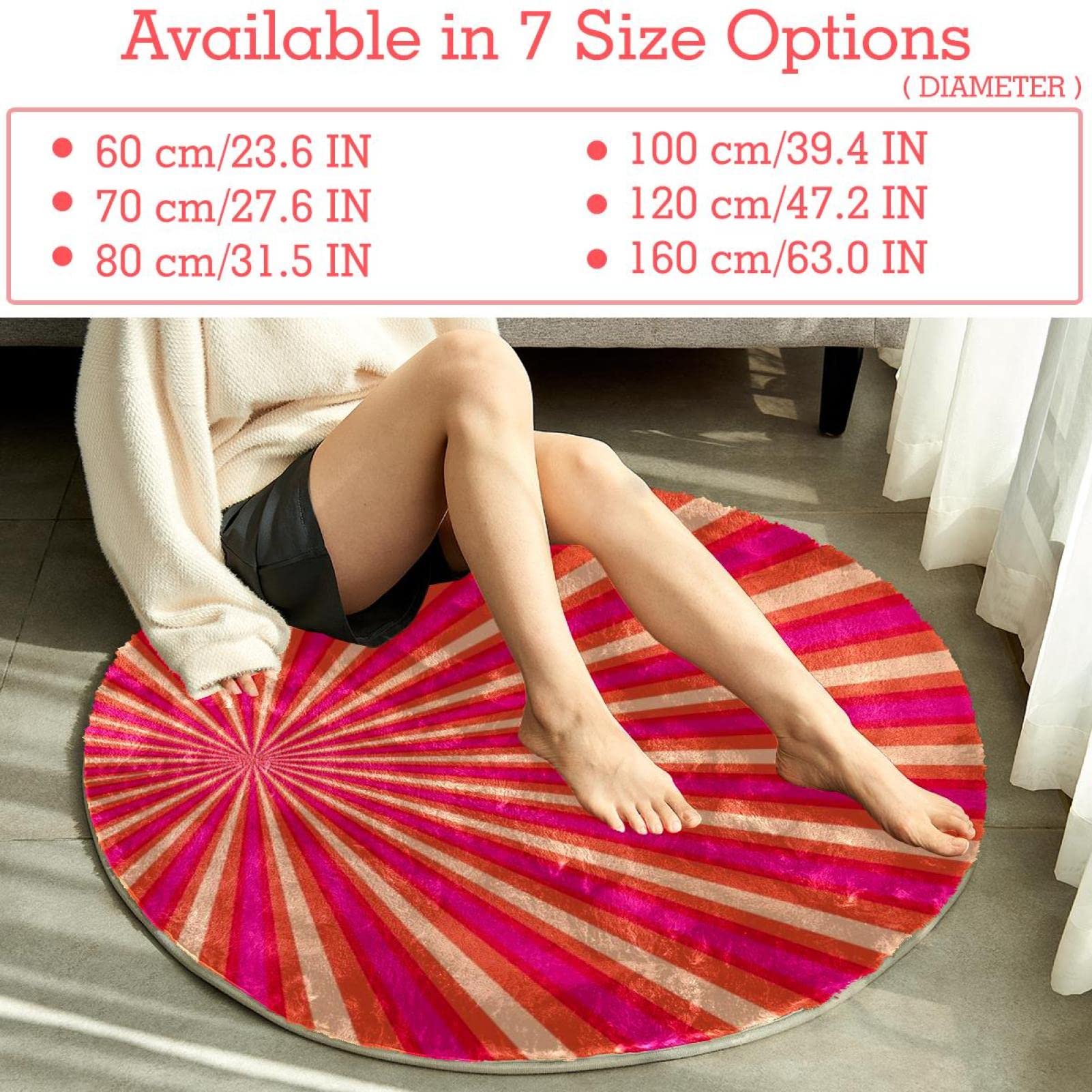 Teppich für Schlafzimmer, Wohnzimmer, Arbeitszimmer, Rosa