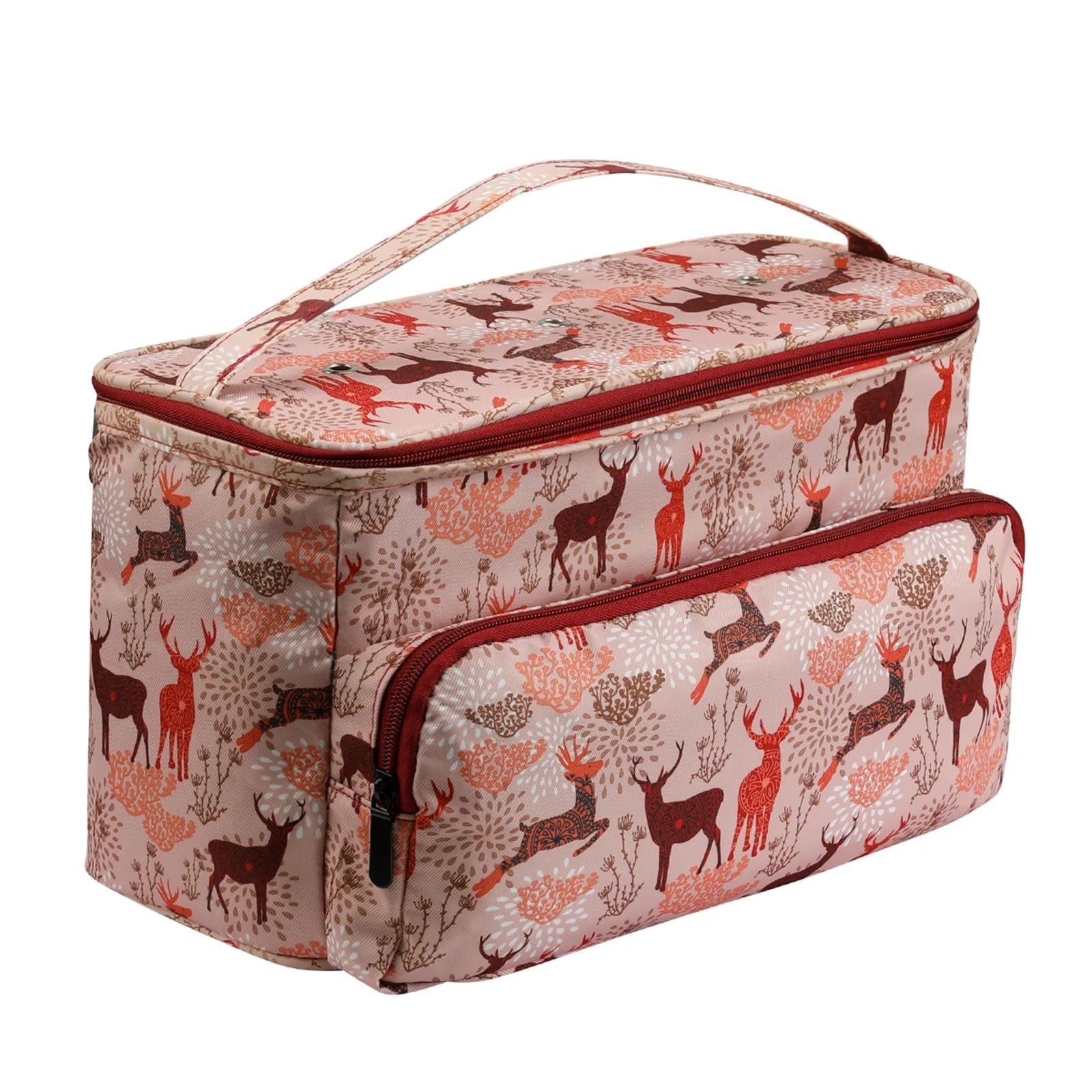Scatola da cucito che trasporta ferri maglia uncinetti accessori borsa cestino portaoggetti artigianale(Style D)