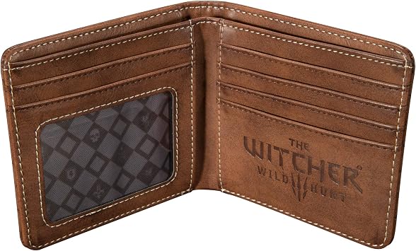 JINX The Witcher 3 White Wolf Logo Bi-Fold Wallet, Brown, Standard Size