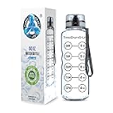 50oz Sport Water Bottle - Best for High Capacity Hydration - Clear Tritan Plastic, BPA Free, Flip Top, Leak Proof Lid, Re-Design Lid, New Strainer, Strong Reusable 50 oz Clear Sports Water Bottle