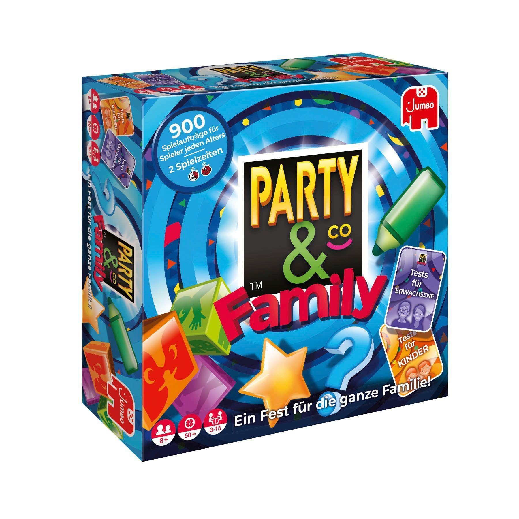 Jumbo - Party & Co. Family Juego de Mesa multiprueba, de 3 a 15 Jugadores, a Partir de 8 años, en alemán