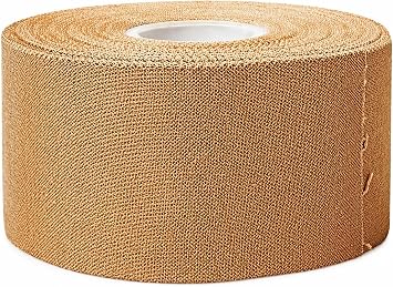 Firstaid4Sport Premium 3.8cm Tan Zinc Oxide Tape | Rayon-Coated Rigid Sports Strapping Tape with Enhanced Adhesion and Sweat Resistance