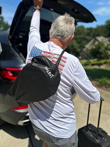 Miniatura 8 de Folding Cane Seat, Carbon Fiber Walking Stick with Chair, Portable, Compact Foldable Cane and Chair Combination with Carry Case