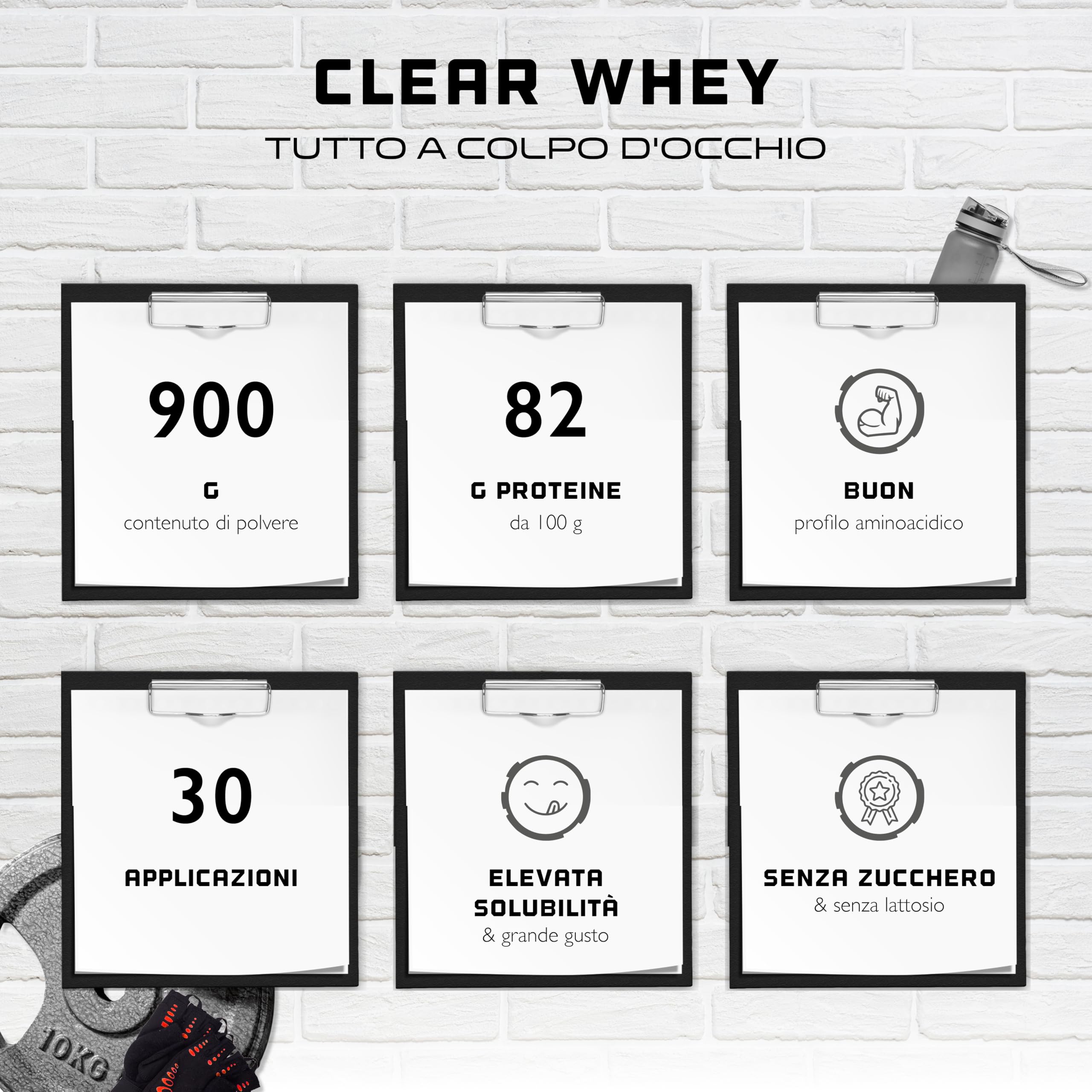 Clear Whey Isolate Protein Shake - Frullato Proteico Fruttato e Rinfrescante - Proteine Isolate del Siero di Latte di Alta Qualità (900 g, Mango e Pesca)