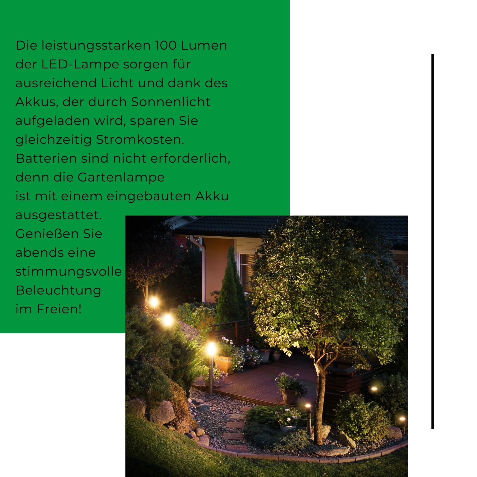 Novaliv 4x Solarlampen für Außen LED 100 Lumen - Wetterfest und Energiesparend - Inklusive Akku - Für Garten und Terrasse - Solarleuchte Gartenleuchte Außenleuchte Energiesparleuchte