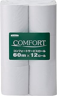 【ケース販売】 クレシア コンフォート サービスロール 60m シングル 12ロール/パック ×8パック入 11263 業務用トイレットペーパー 再生紙100％