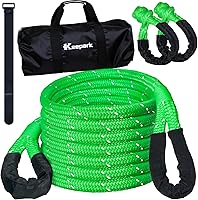 Vista 1 de Kit de cuerda de remolque de recuperación cinética, 35% de elasticidad, 5/8 pulgadas x 20 pies, correa de remolque de resistencia a la rotura