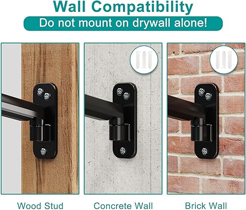 Miniatura 6 de Soporte de pared para monitor se adapta a pantallas de computadora planascurvas de 17 a 32 pulgadas, un solo brazo soporta hasta 19.8 libras,