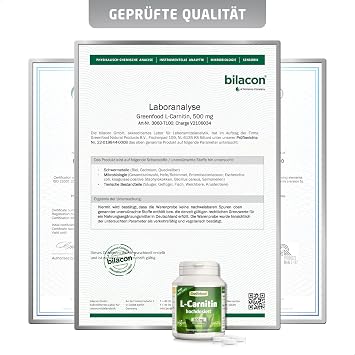 L-Carnitin 500 mg hochdosiert 100 Tabletten - OHNE künstliche Zusätze