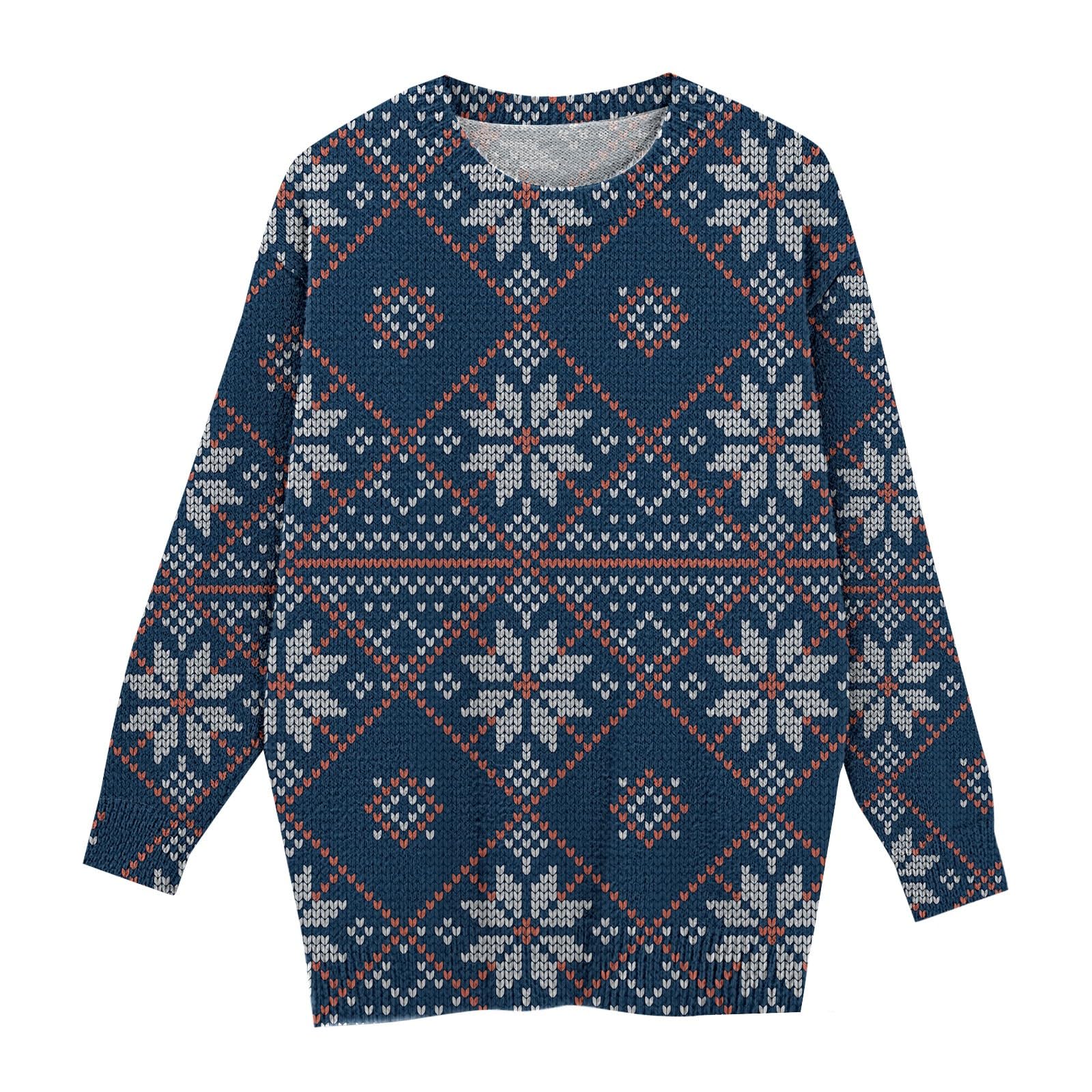 Generisch Sudadera para hombre de invierno, sin capucha, sudadera con estampado navideño, suéter ligero, cálido y deportivo, cómodo para uso diario, clásico