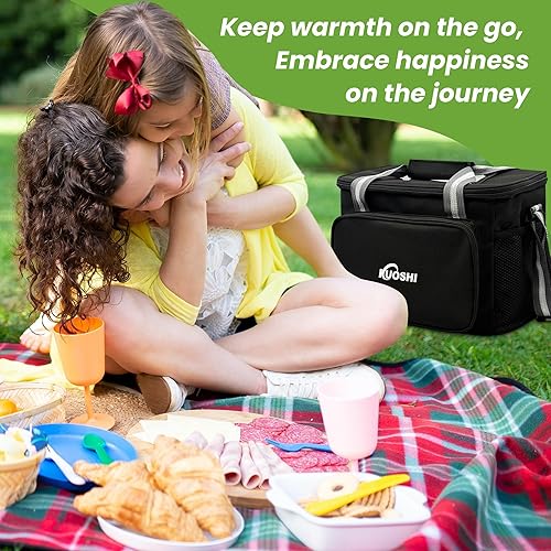 Miniatura 8 de Lonchera térmica de 14 litros para hombres y mujeres, a prueba de fugas, con forro duro y bolsa suave, lonchera grande reutilizable para el trabajo,