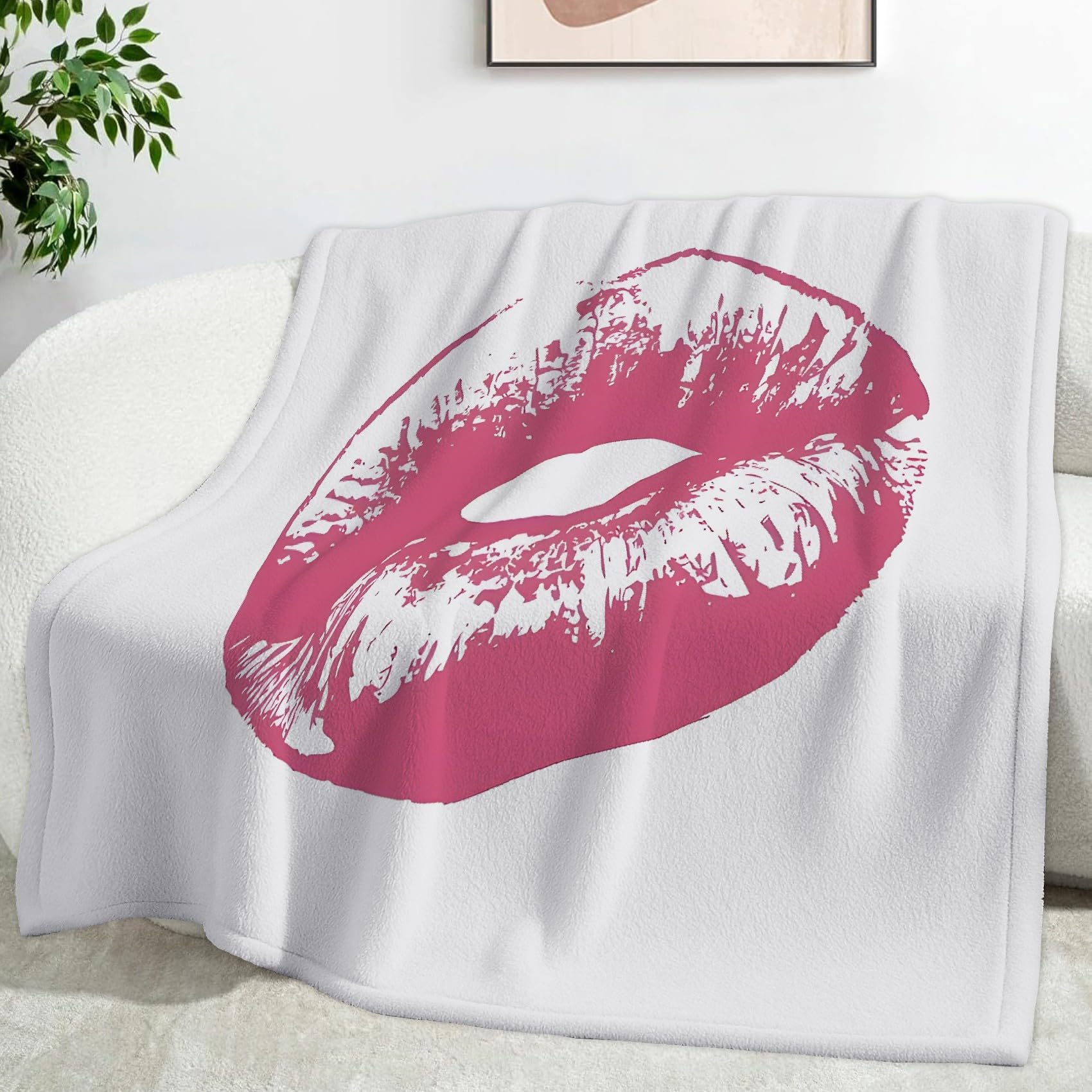 Plaid flanelle chaud et doux 150x200 cm thermique rose