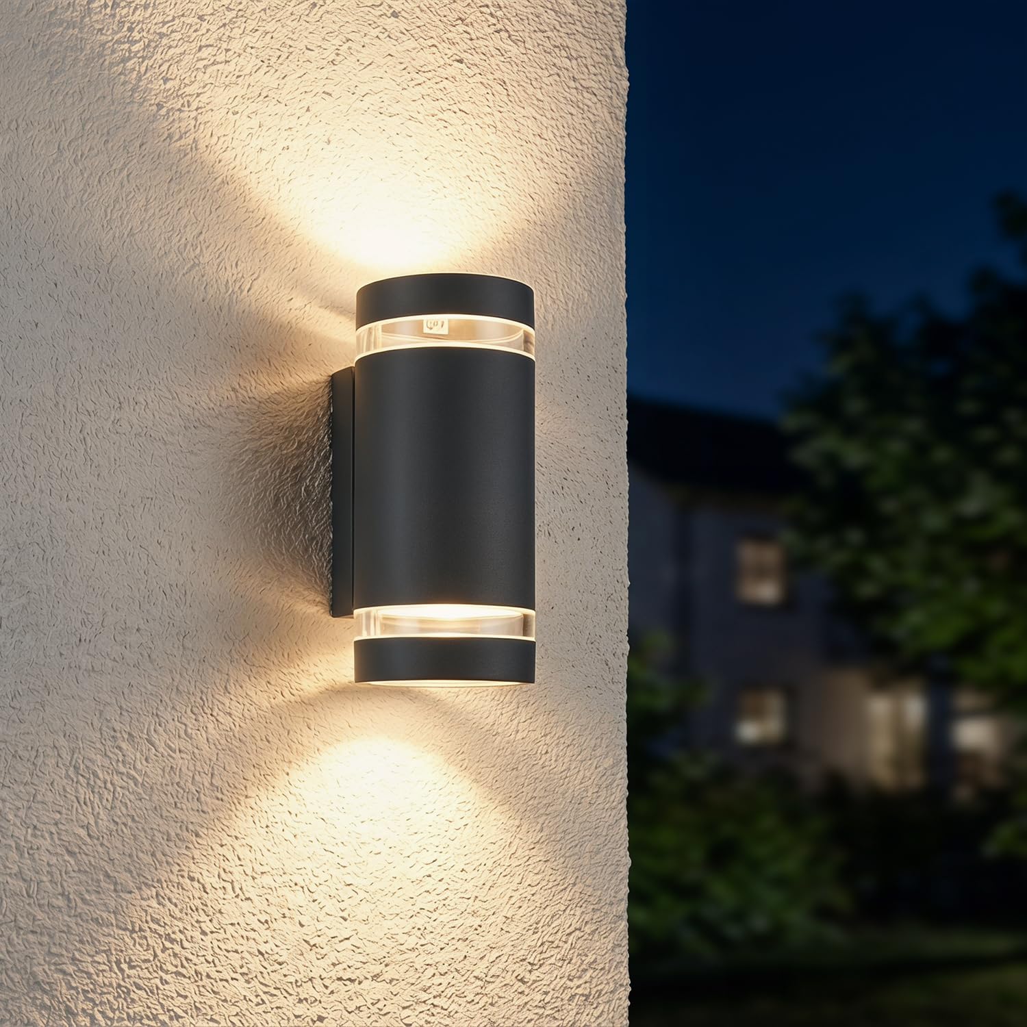 LUTEC Focus Up Down Outdoor Wall Lights GU10 Socket (Bulb Not Included), Waterproof Mains Powered Exterior Wall Lamp, Dark Grey