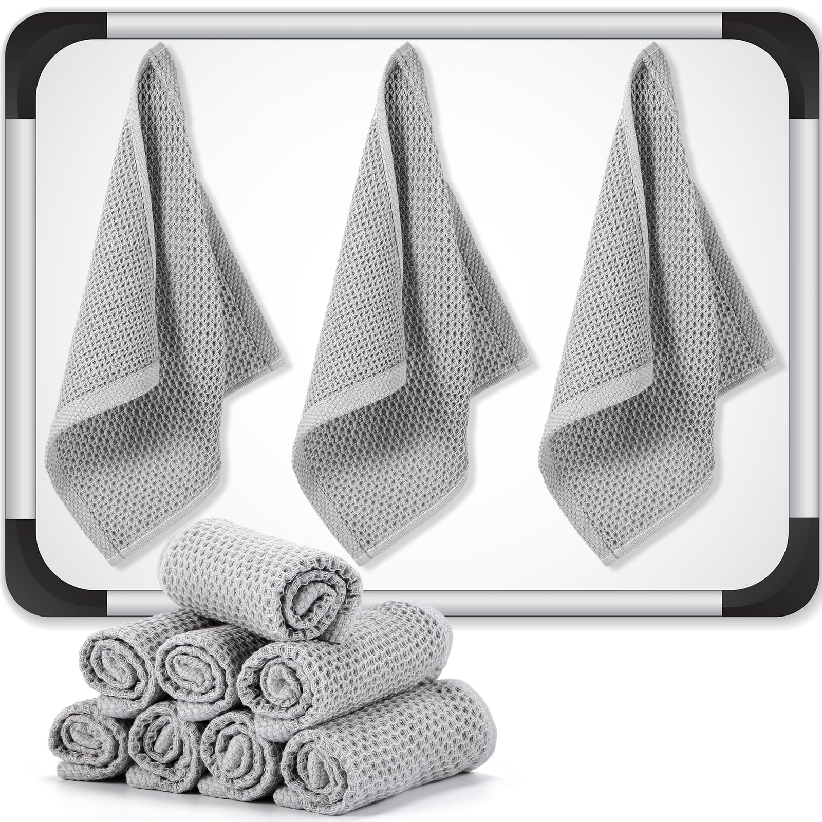 Fanfanwin 8 Pcs 10" x 10" Magnetic Cleaning Cloth Dry Erasers for White Boards Extra Strong Magnetism Microfiber Eraser for Blackboards Classroom Home