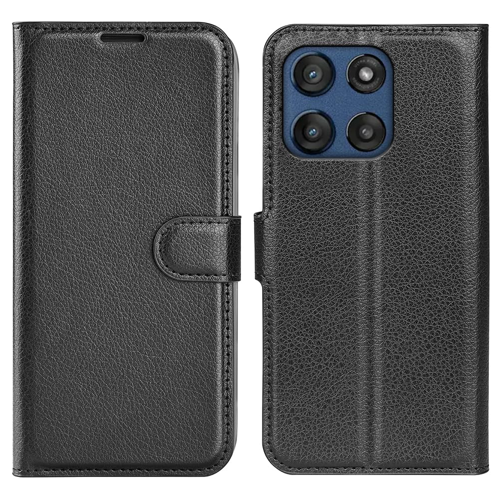 Etui do Motorola Edge 60 Fusion, wysokiej jakości skórzane etui portfelowe z klapką z silikonowym zderzakiem [podpórka] [uchwyt na karty] [klamra magnetyczna] etui na książki skórka do Motorola
