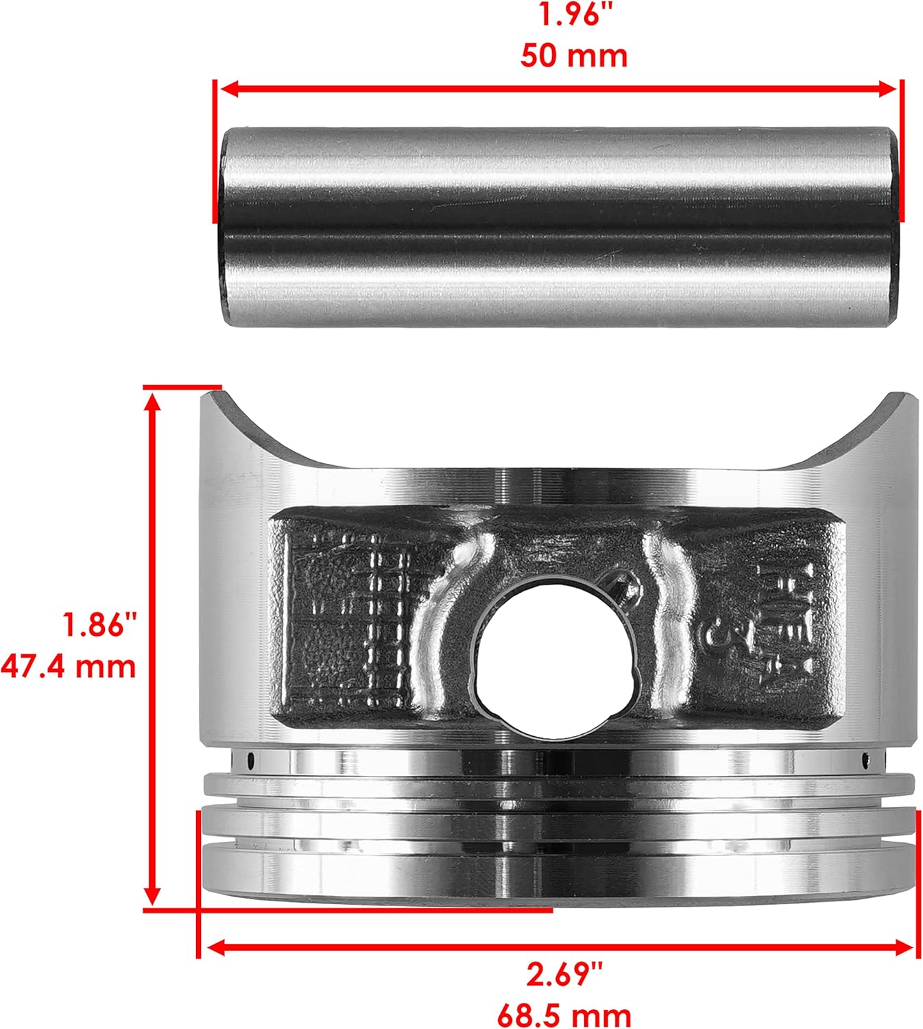 Caltric Cylinder Piston Ring compatible with Honda Trx250Ex Sportrax 250 2X4 2003-2008 Standard Bore