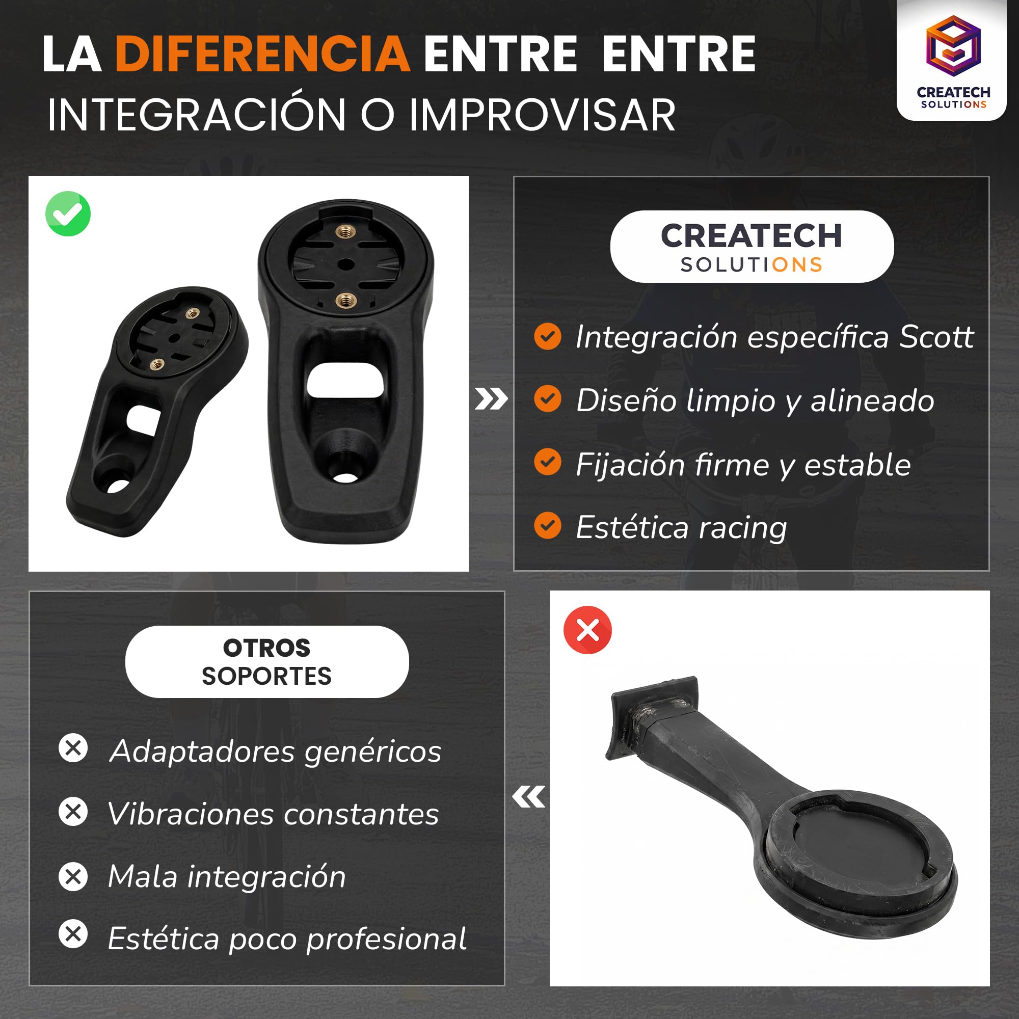 Supporto GPS per potenza Scott Spark 2020/21/22/23/24 Compatibile con GRM/Supporto Manubrio per Potenza SYNCROS Fraser IC SL/Rack per Ciclocomputer 0º Gradi