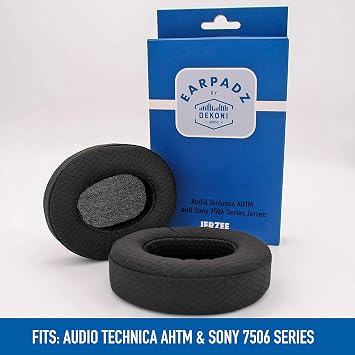 Earpadz Replacement for Audio Technica ATH-M50X M Series, Sony MDR7506 Ear Pads, Soft Knit Headphone Cushions (Jerzee, Black, 1 Pair)
