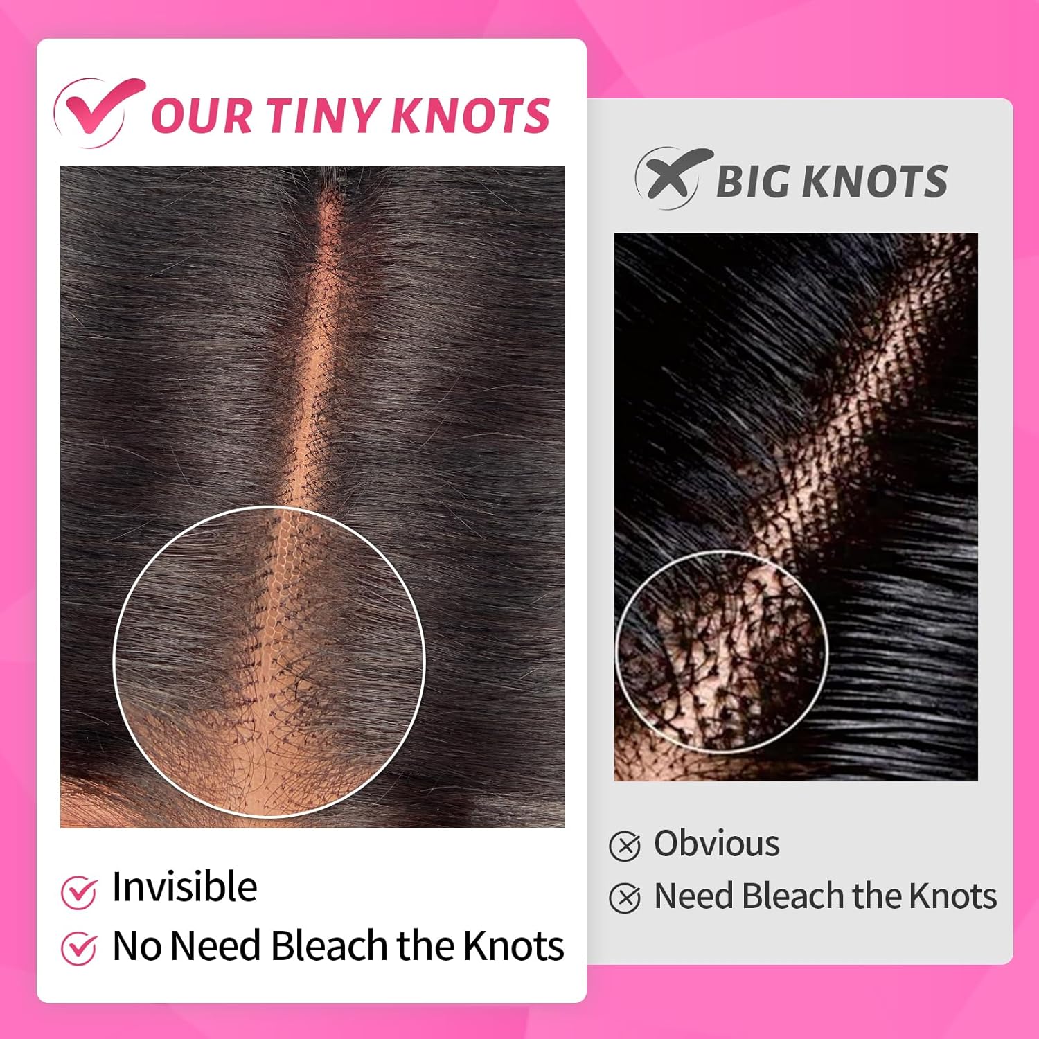 16 inch SKINLIKE 2x6 HD Lace Closure Middle Part Straight Real Human Hair 0.10mm Ultra-thin HD 2x6 Lace Closure Human Hair 180% Density Tiny knots Pre-Plucked Natural Hairline 1B Natural Black