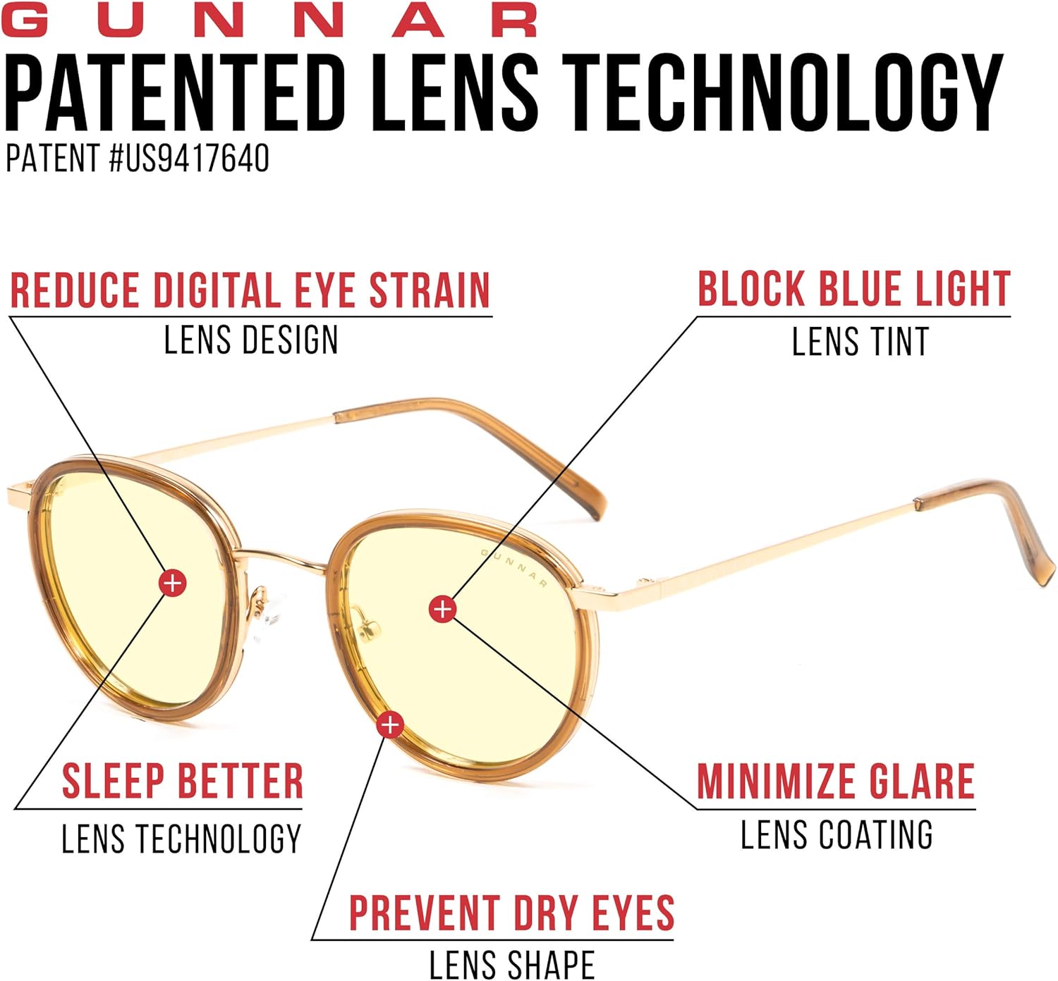 ❤ Crаzу Dеаlѕ GUNNAR - Gaming and Computer Glasses - Blocks 65% Blue Light - Atherton, Gold, Amber Tint