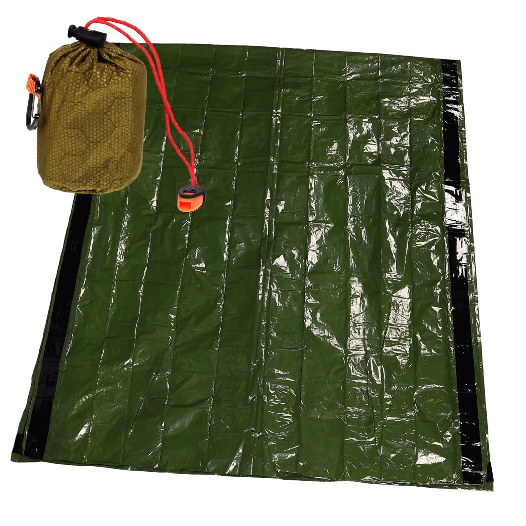 Toyvian Notfallbeutel Kalt Erwachsene Leicht Schlafsack Reisen Kompakt Thermische Notfalldecke Wärmende Decke Notfall-foliendecke Windschutz -notdecke Grün Pe-aluminiumfolie