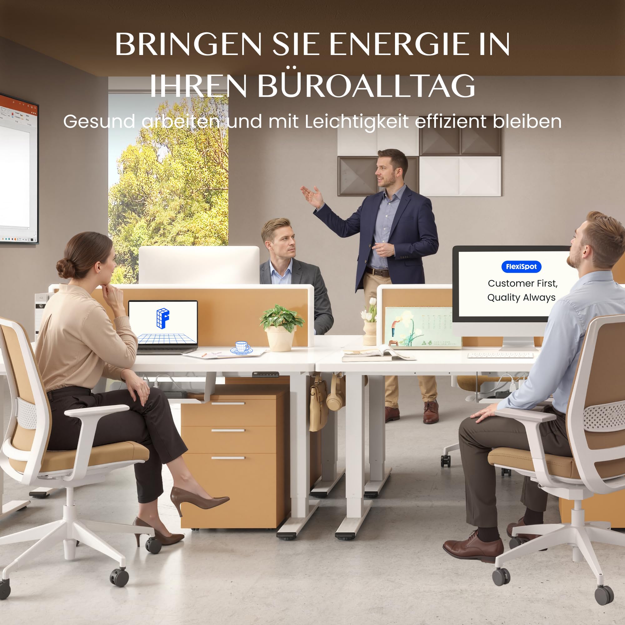 FLEXISPOT Höhenverstellbarer Schreibtisch elektrisch, Doppelmotor 160x80 cm | 25 mm einteilige Tischplatte, Kabelmanagement&Memory-Funktion, ergonomischer Büro-&Computertisch, elektrisch höhenverstellbar