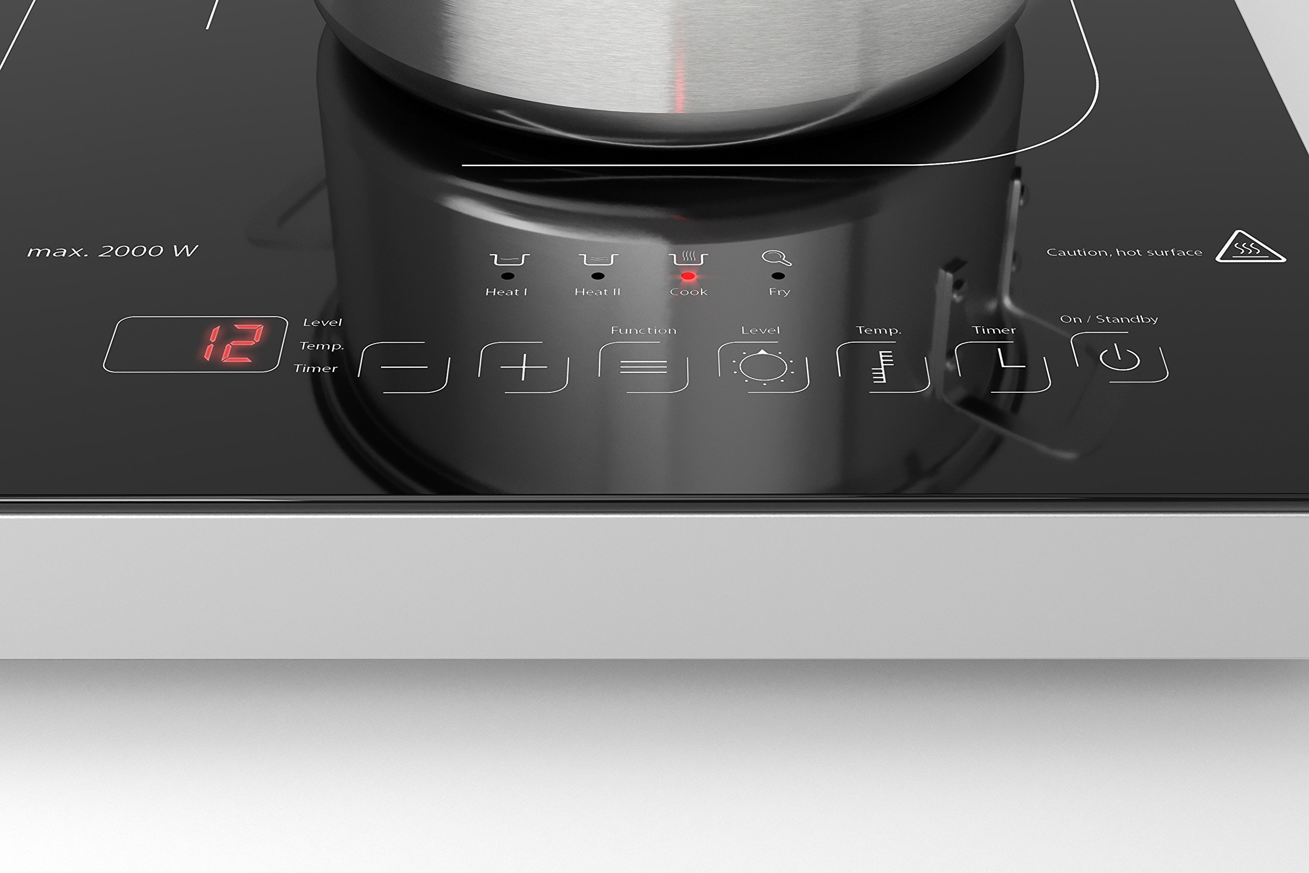 CASO Pro Gourmet 3500 - Mobiles Doppel- Induktionskochfeld, Testsieger Haus & Garten Test, max. 3500 Watt, 60-240°C, 12 Leistungsstufen, für Topfgrößen bis 22cm