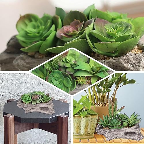 Miniatura 5 de Efavormart 4" Tall Fake Succulent Planter 5 Artificial Succulents in Pot Mini Decorative Plants for Wedding Party Decoration