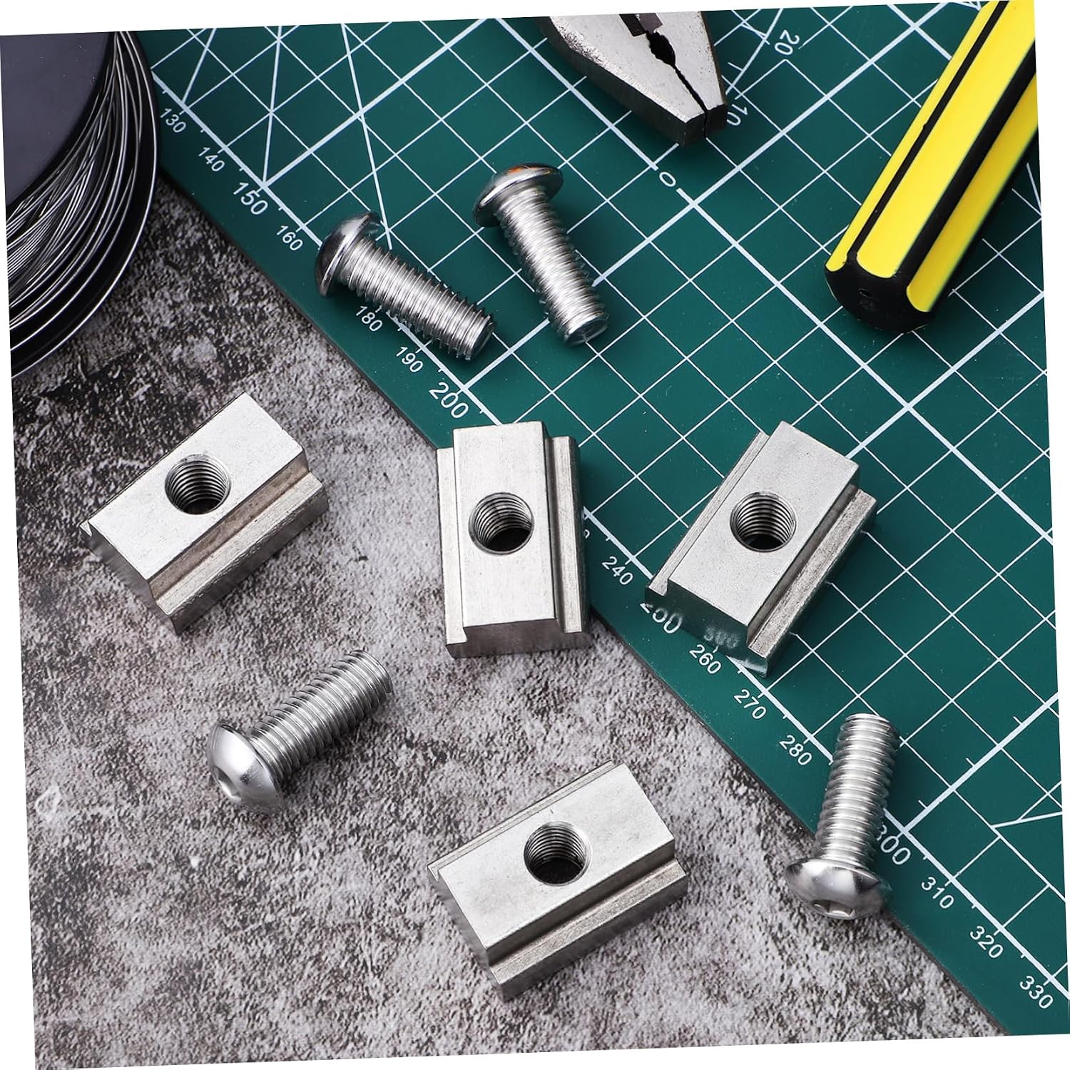 4Pcs Nuts Stainless Steel Fastening Accessories Threaded T Slot Nuts for Truck Bed Rail Heavy Duty Strength Durable Construction Seamless Integration for Secure Mounting