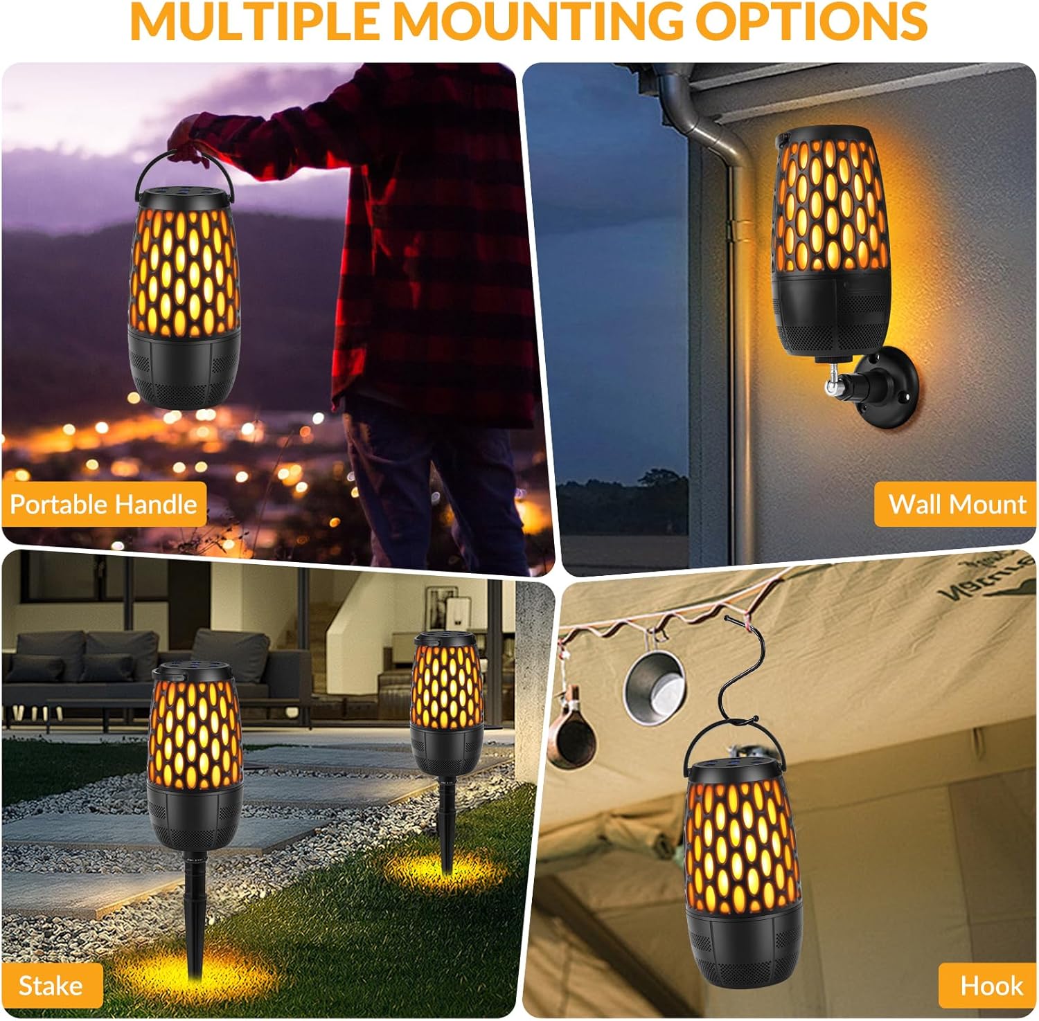 Outdoor Speakers with Lights, Mens Gifts for Birthday,Waterproof Portable Bluetooth Speaker,HD Stereo Sound, Multi-Sync up to 100 Speakers Auto-Pairing for Patio/Pool/Camping Cool Gadgets 2 Pack - Image 4