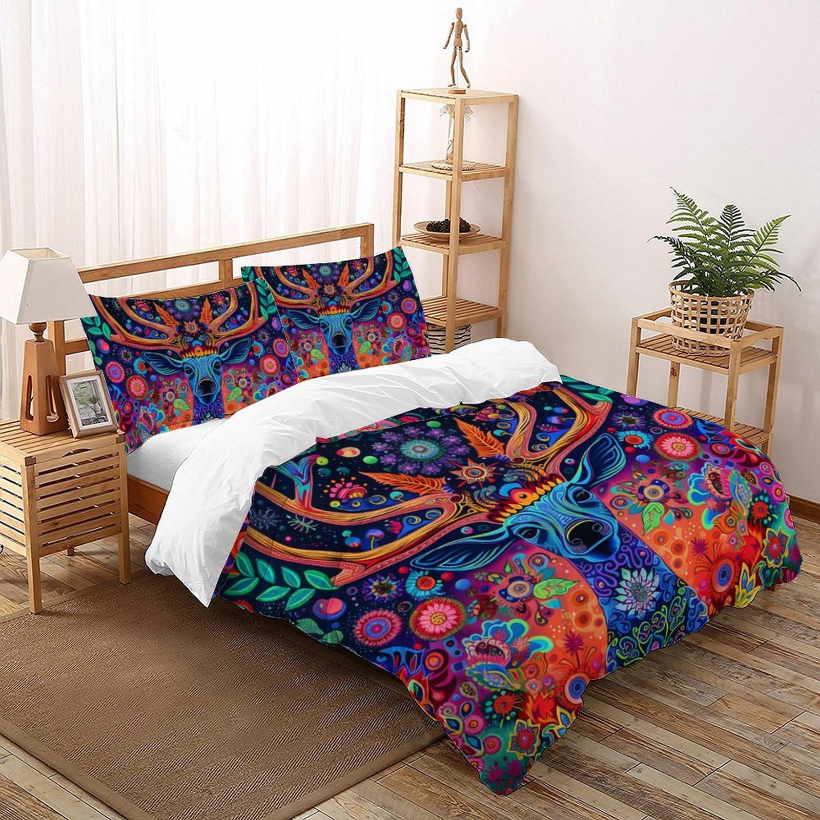 Housse de couette élan respirante et super douce 3 pièces 200x200