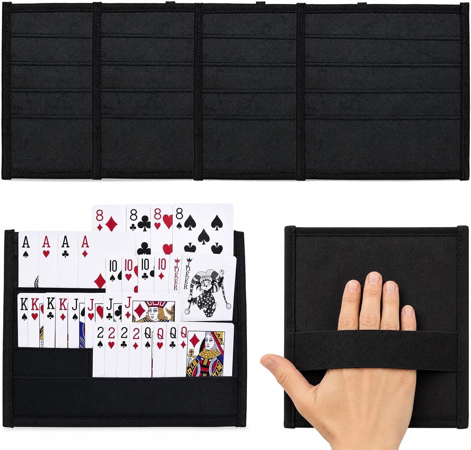 2 Pack Playing Card Holders for Bridge Canasta, Seniors, Adults, Kids