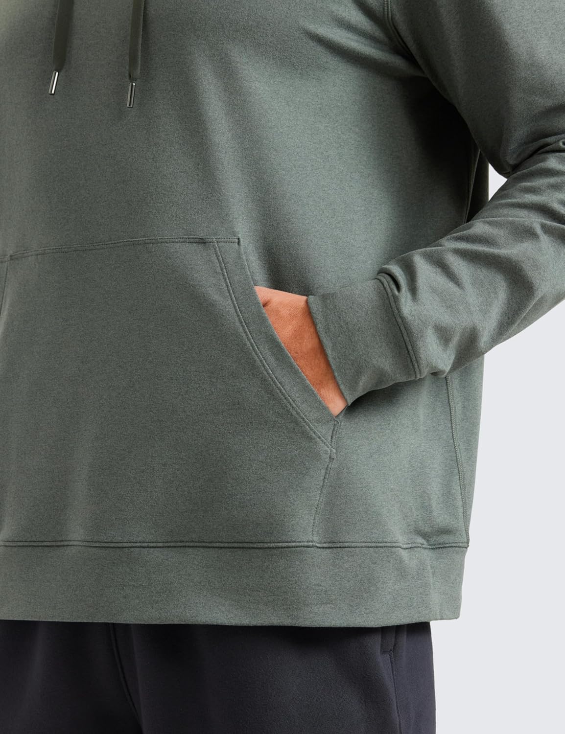 CRZ YOGA Cloud Jersey Pullover Hoodies for Men - Casual Workout Long Sleeve Basic Hooded Sweatshirts with Pocket - Image 3