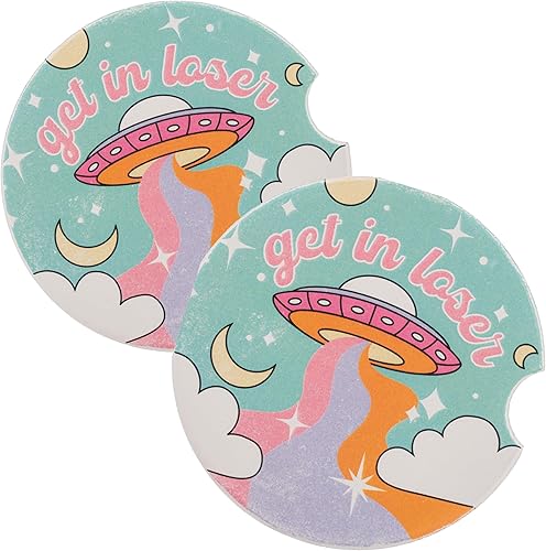 Miniatura 7 de Karma Gifts - Juego de 2 posavasos para automóvil, diseño de vaquero Cowboy,Golpear bordillos,Registro,Espacio,https://www.amazon.com/dp/undefined