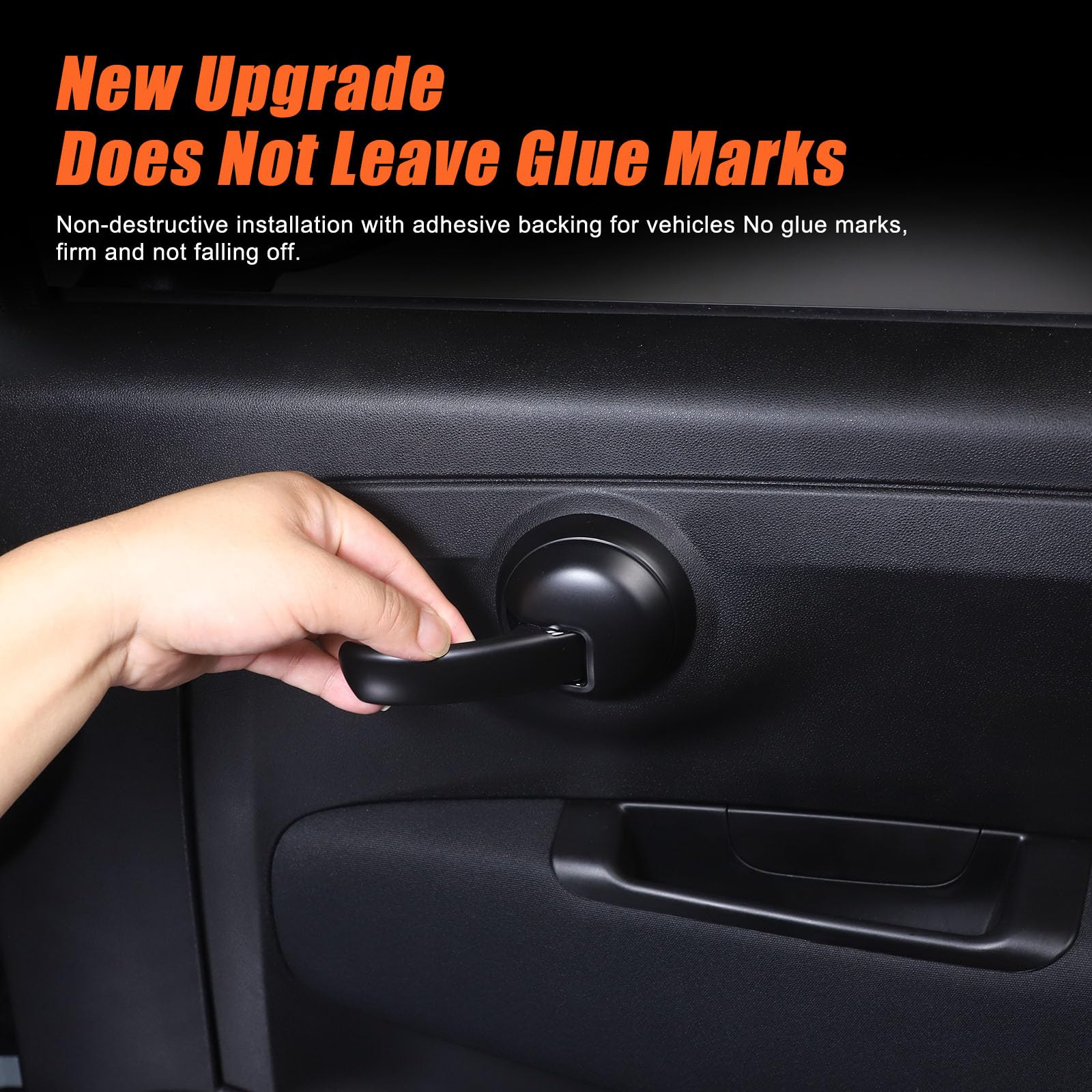 Adesivo per Copertura Maniglia Interna per Auto Compatibile con Fiat 500 Abarth 595 2010-2024 Accessori Interni (Nero Opaco)