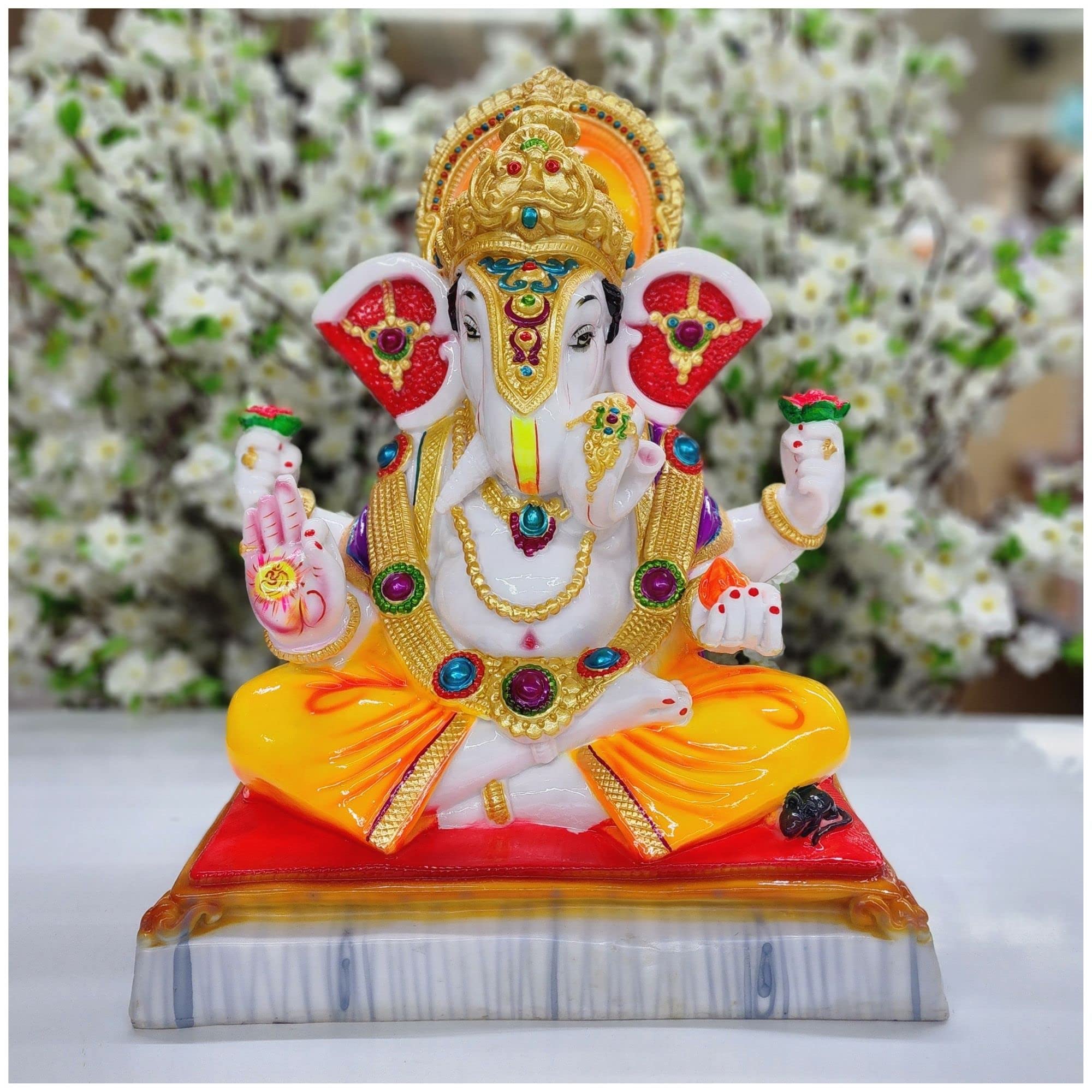 Buy AtoZ India Cart Lord Ganesha Statue in Marble Dust Large Ganesha