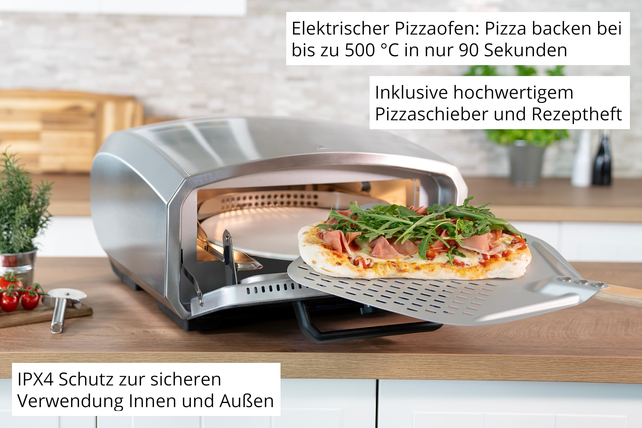 Unold 68916 Pizzaofen Enzo Inkl. Pizzastein, 500?c (68916)