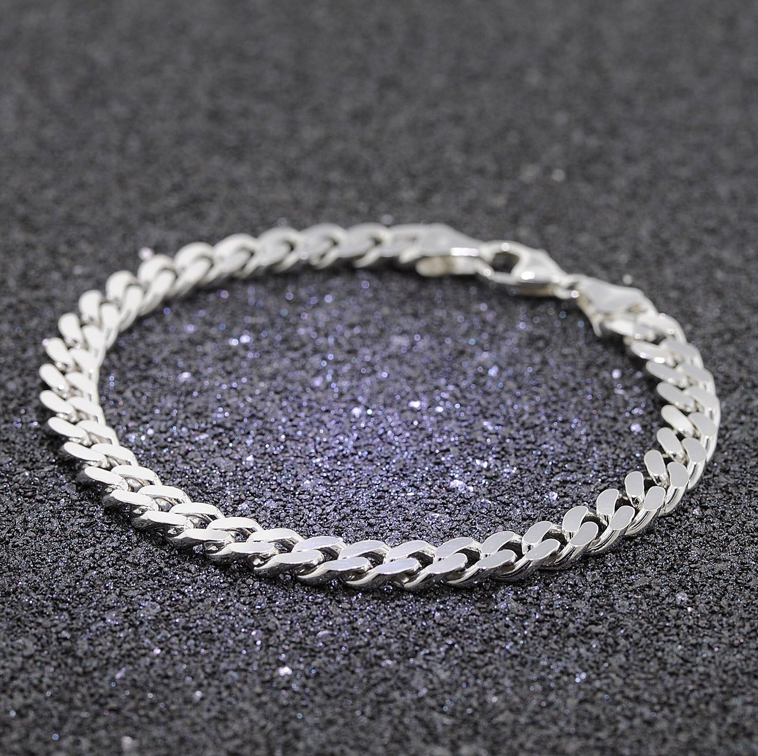 trendor Armband für Männer 925 Silber Massiv Panzerkette Breite 6,9 mm