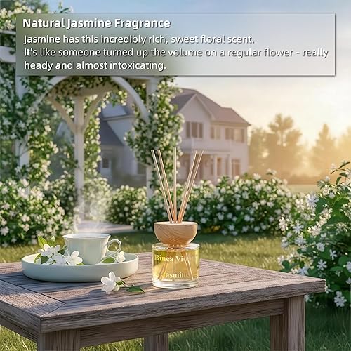 Miniatura 3 de binca vidou - Juego de difusores de aceite de aroma natural de lavanda y jazmín con varillas para decoración de aromaterapia en casa, oficina, baño