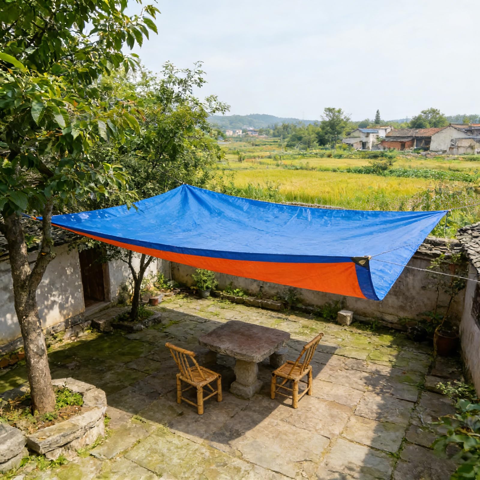 Lona impermeable anti-UV de 120 g m² para cubrir muebles de jardin