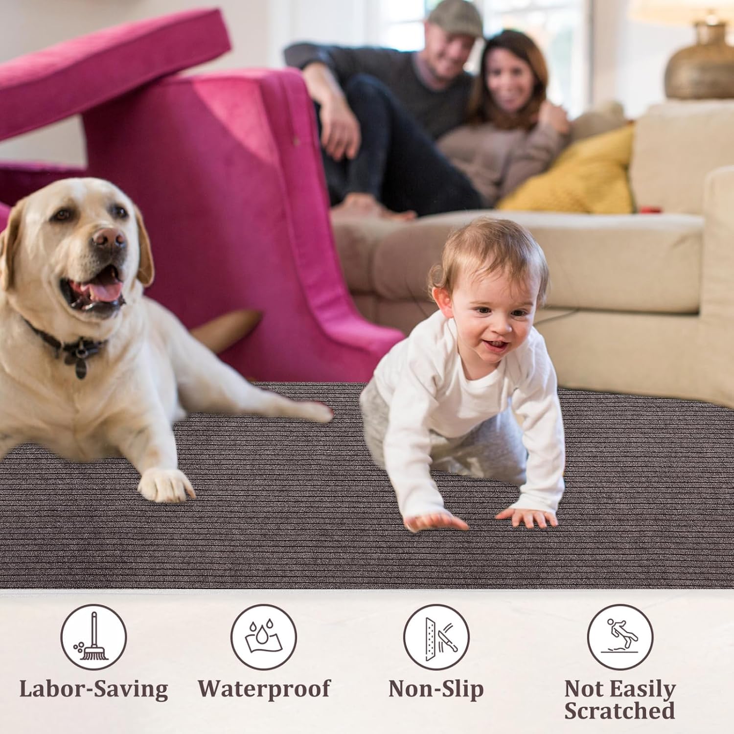 Marine Carpet Rolls,6 X 13.1 FT Indoor Outdoor Carpeting, 0.18" Thick Boat Carpet with Water-Proof TPE Backing，Non-Slide，Not Easily Scratched, Marine Rug Roll for Deck, Patio, Porch & Marine Use