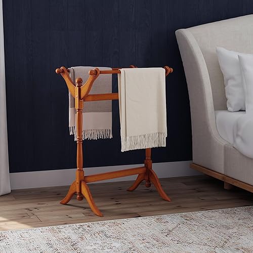 Miniatura 6 de Powell Furniture Colcha terminada Powell Boonie - Estante para mantas, estándar, roble nostálgico