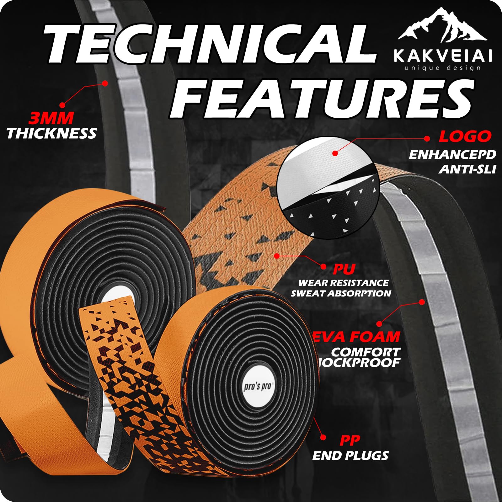 Nastro Manubrio Bici REDSHIFT - Extra Lungo 315 Cm, Per Corsa, MTB, Gravel, Nero - Foto 8