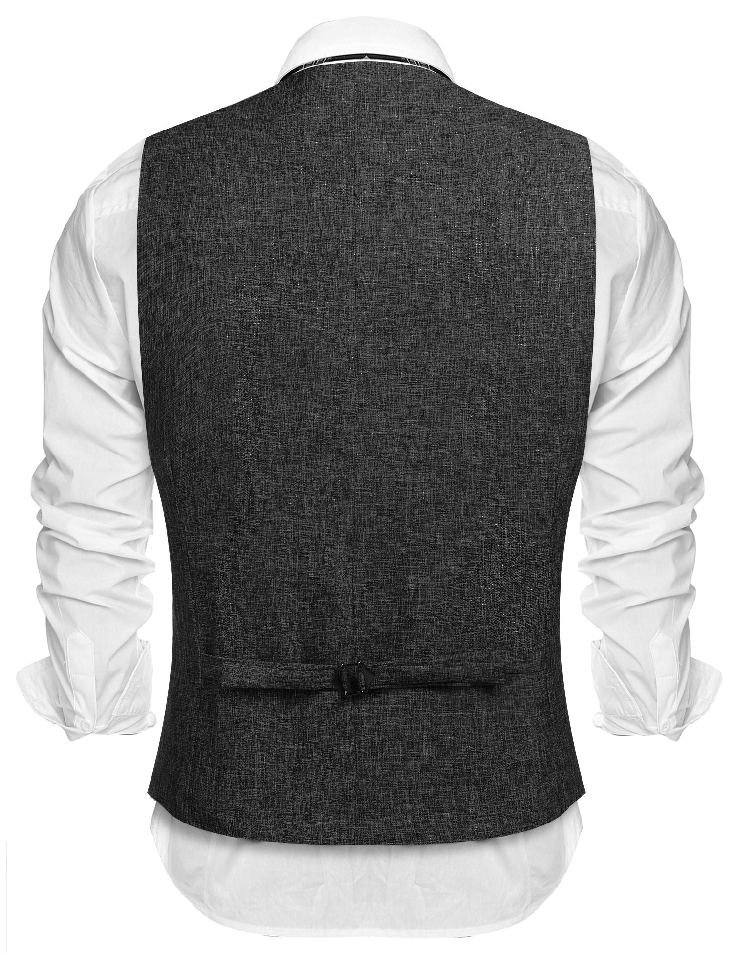 COOFANDY Chaleco informal para hombre, cuello de pico, formal, para fiestas, bodas