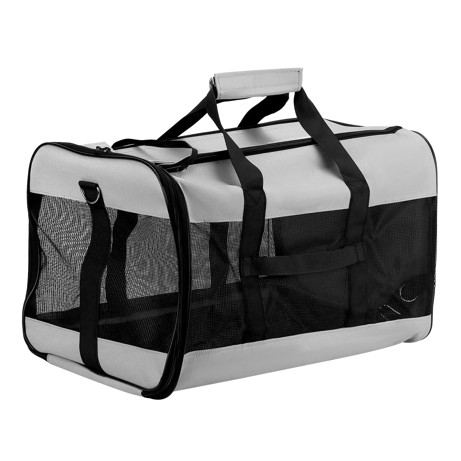 QWORK® Sac de Transport Souple pour Chat et Chien jusqu'à 10 kg - Dimensions 48x30x30 cm - Ventilation en Maille, poignées renforcées, Portable et Lavable