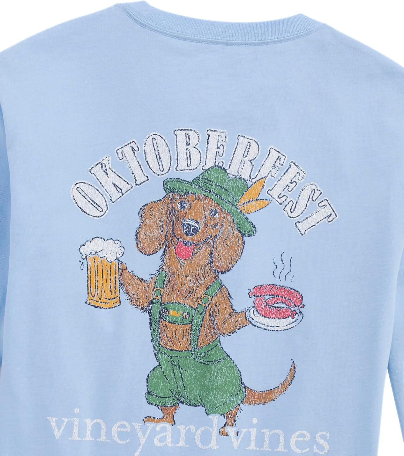 Vineyard Vines Men's Oktoberfest Doxie Dog Long-Sleeve Pocket Tee